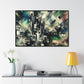 Abstract Expressions in Green, Black, and Silver Canvas